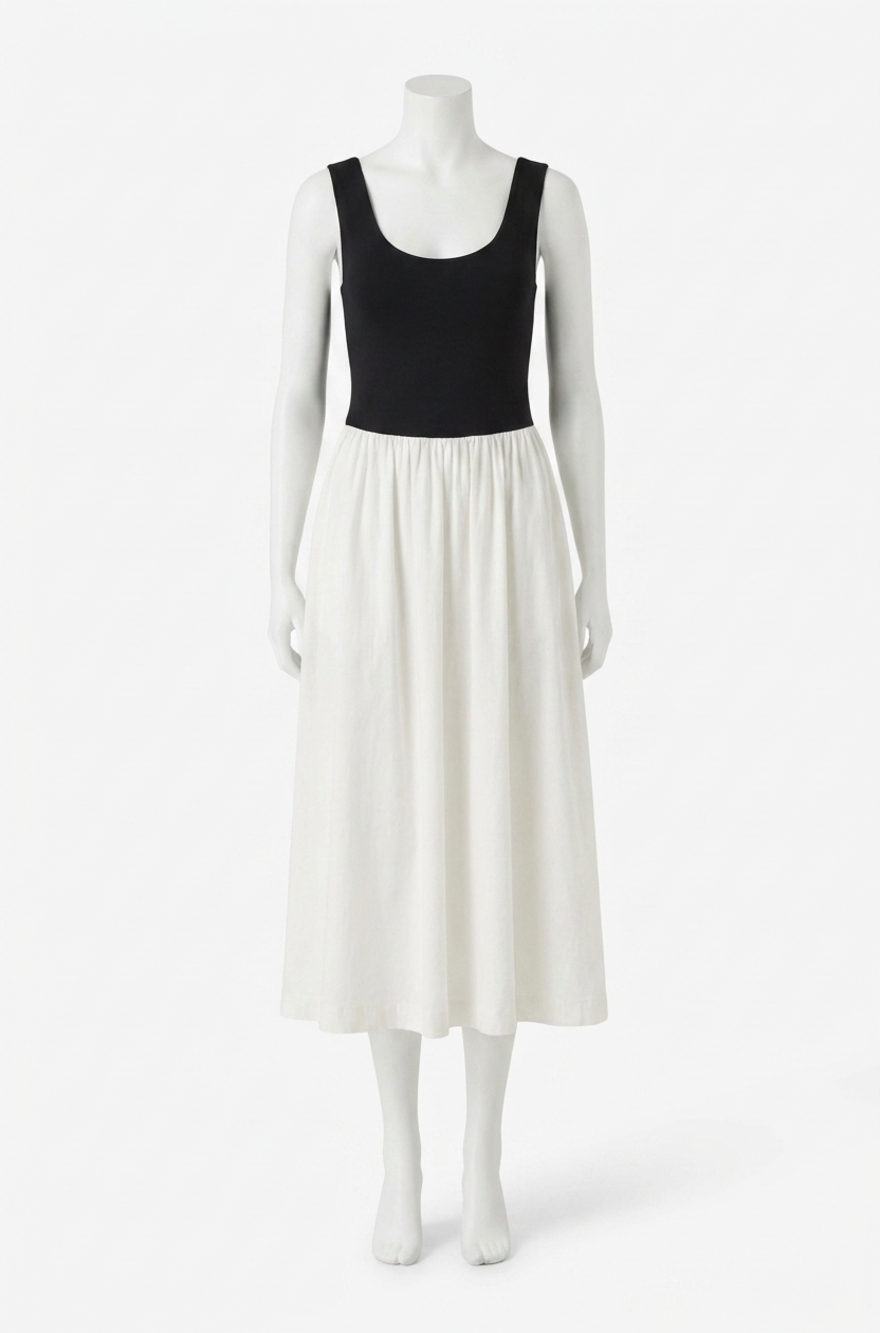 NEW NATION LTD karla midi dress in porcelain color block